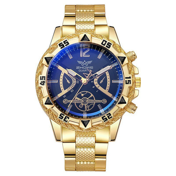 Fashion Business Style Men's Quartz Watch With Alloy Case Stainless Steel Band And Round Dial