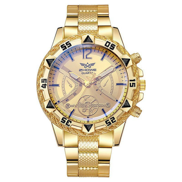 Fashion Business Style Men's Quartz Watch With Alloy Case Stainless Steel Band And Round Dial
