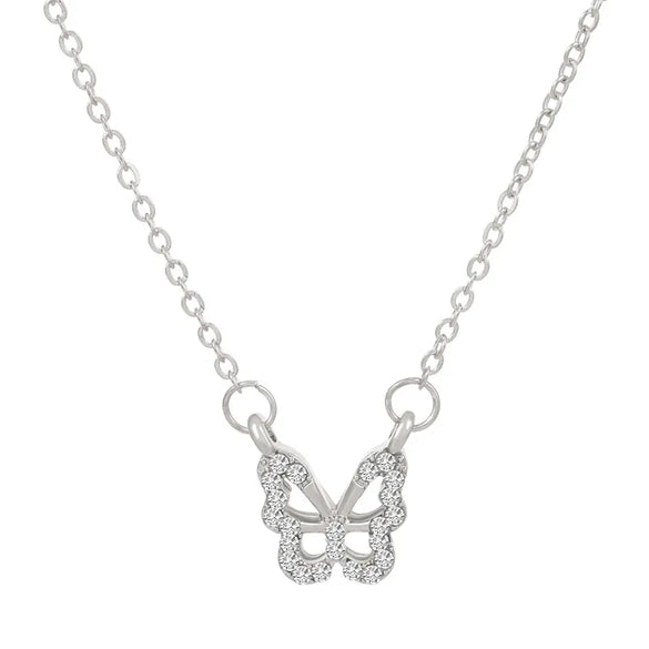 Fashion Butterfly Copper Inlay Zircon Necklace 1 Piece