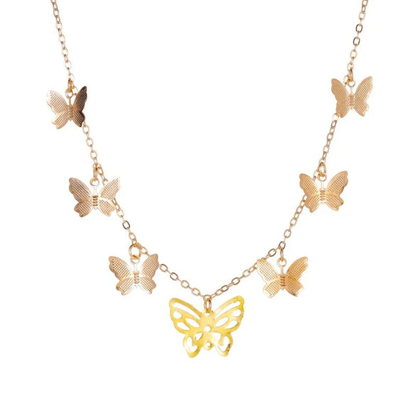 Fashion Butterfly Copper Inlay Zircon Necklace 1 Piece