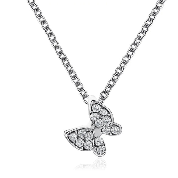 Fashion Butterfly Copper Inlay Zircon Necklace 1 Piece
