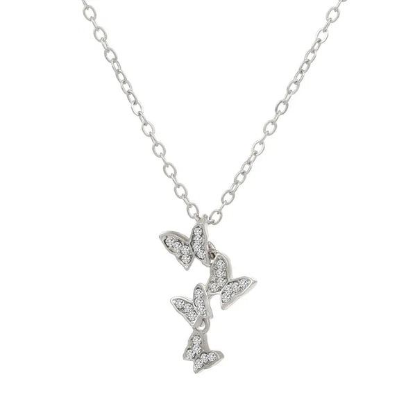 Fashion Butterfly Copper Inlay Zircon Necklace 1 Piece