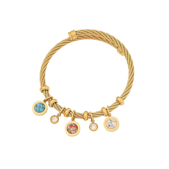 Fashion Butterfly Drop Oil Eye Stainless Steel Electroplated Bracelet Jewelry