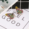 Fashion Butterfly Earrings Alloy Stained Glass Diamond Vintage Jewelry