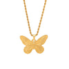 Fashion Butterfly Flower Heart Shape Stainless Steel Pendant Necklace