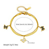 Fashion Butterfly Shell Stainless Steel Goldplated Doublelayered Chain Bracelet For Women