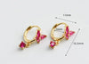 Fashion Butterfly Silver Inlay Zircon Drop Earrings 1 Pair