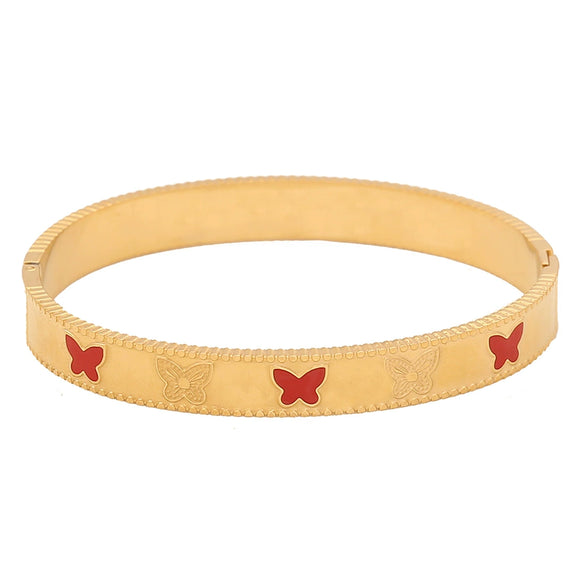 Fashion Butterfly Stainless Steel Jewelry Bracelet With Electroplating Design