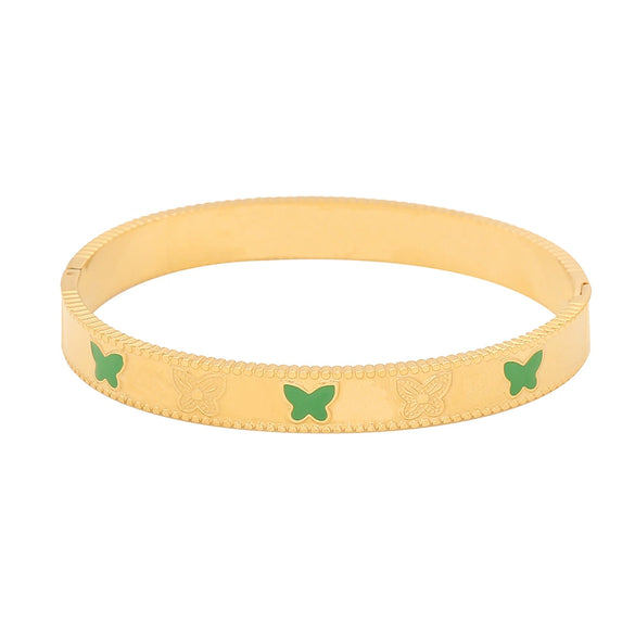 Fashion Butterfly Stainless Steel Jewelry Bracelet With Electroplating Design