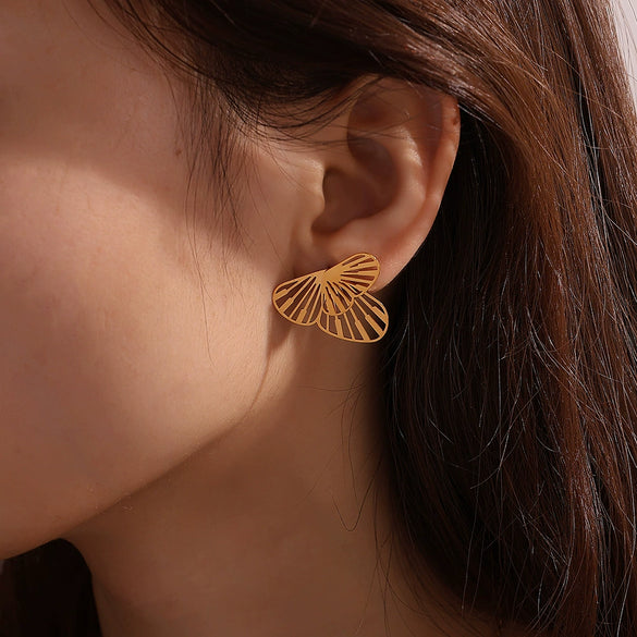Fashion Butterfly 316L Stainless Steel Electroplated Women's Earrings