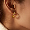Fashion C Shape Gold Plated 304 Stainless Steel Ear Studs