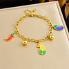 Fashion Cartoon Oil Dripping Simulation Vegetable Pendant Stainless Steel Chain Bracelet For Women Electroplated