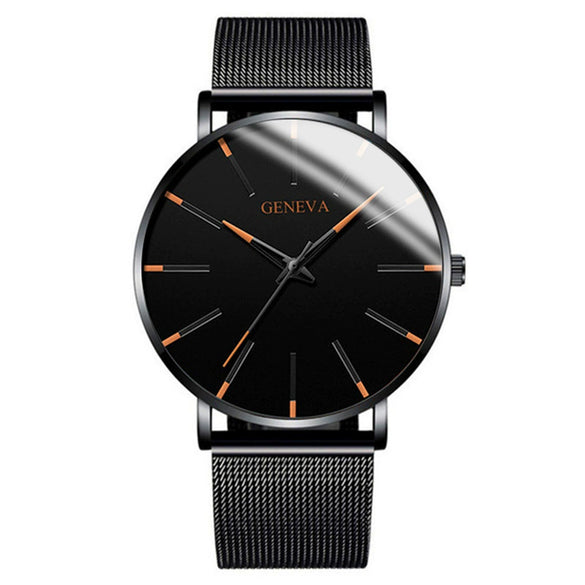 Fashion Casual Round Dial Alloy Strap Alloy Case Quartz Watch For Men