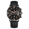Fashion Casual Wings Bracelet Set And Men's Quartz Watch Alloy Case Imitation Leather Strap Stainless Steel Clasp Round Dial