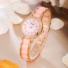 Fashion Casual Women's Quartz Watch With Lace And Round Diamond Alloy And Stainless Steel Materials