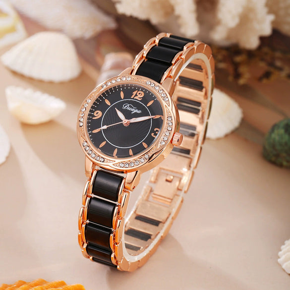 Fashion Casual Women's Watch Lace Round Alloy Case Quartz