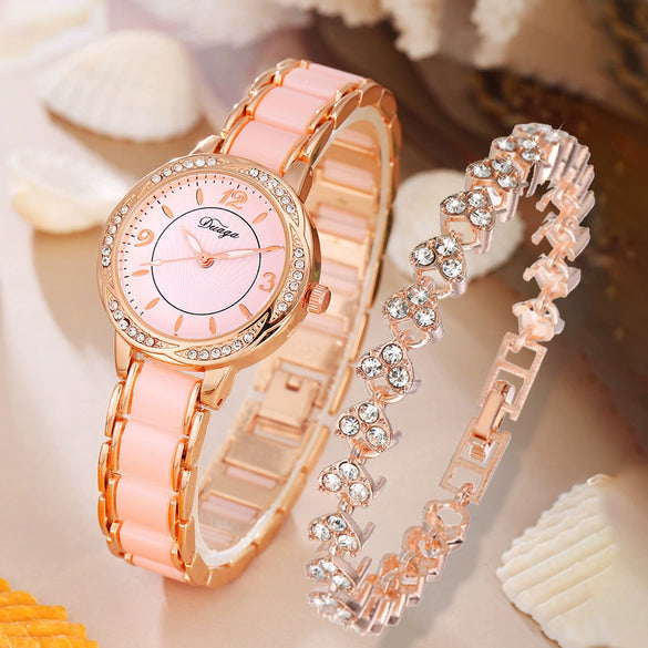 Fashion Casual Women's Watch Lace Round Alloy Case Quartz