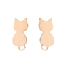 1 Pair Fashion Cat 304 Stainless Steel 18K Gold Plated Ear Studs