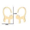 1 Pair Fashion Cat 304 Stainless Steel 18K Gold Plated Ear Studs