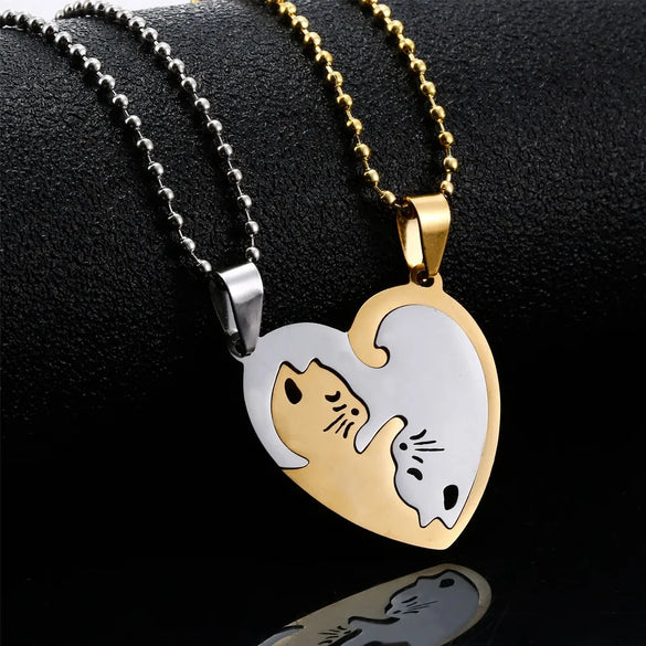 Fashion Cat Stainless Steel Titanium Steel Plating Necklace