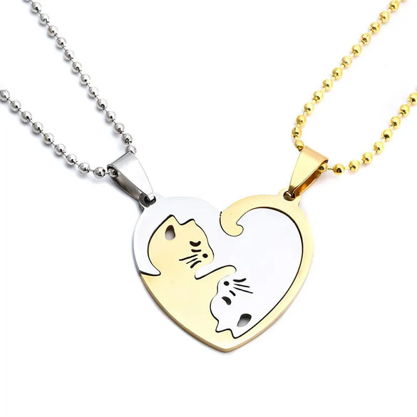 Fashion Cat Stainless Steel Titanium Steel Plating Necklace