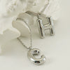 Fashion Chubby Letter Pendant Necklace 316L Stainless Steel 316L Stainless Steel Polishing Hiphop Style Unisex