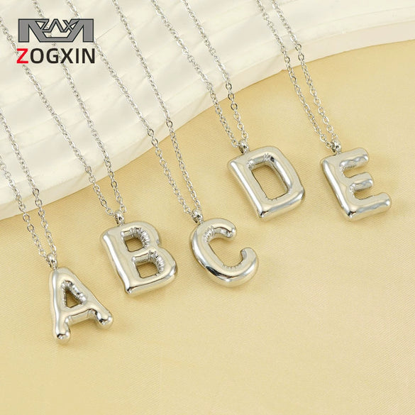 Fashion Chubby Letter Pendant Necklace 316L Stainless Steel 316L Stainless Steel Polishing Hiphop Style Unisex
