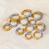 Fashion Circle Earrings Geometric Stainless Steel Electroplating Design For Women