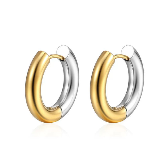 Fashion Circle Earrings Geometric Stainless Steel Electroplating Design For Women