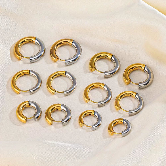 Fashion Circle Earrings Geometric Stainless Steel Electroplating Design For Women