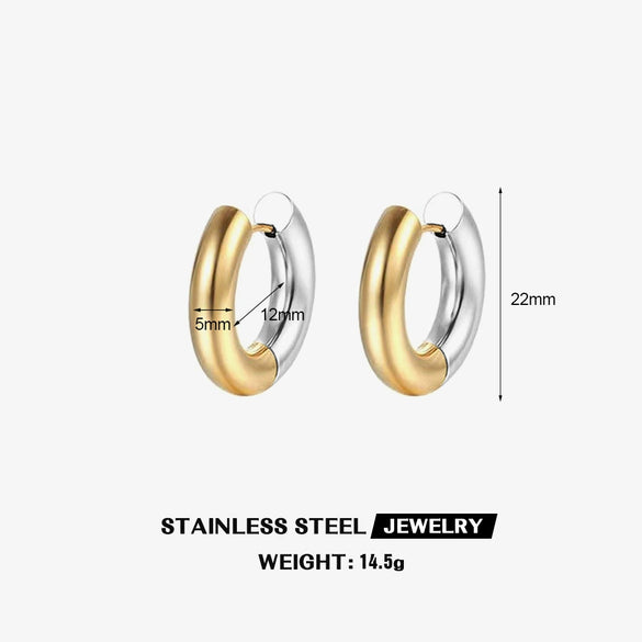 Fashion Circle Earrings Geometric Stainless Steel Electroplating Design For Women