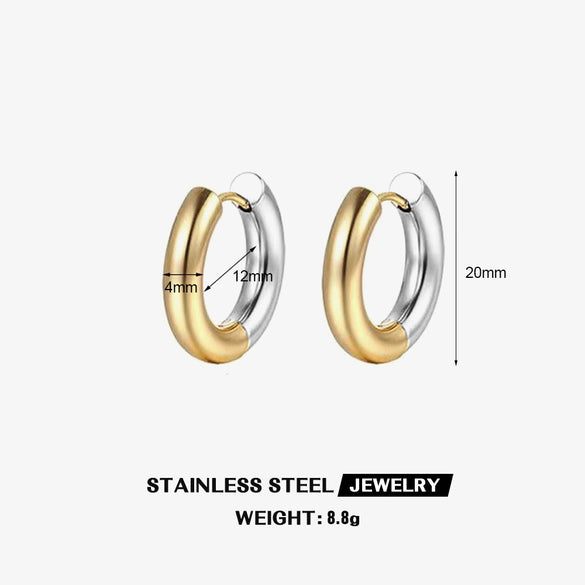 Fashion Circle Earrings Geometric Stainless Steel Electroplating Design For Women