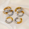 Fashion Circle Earrings Geometric Stainless Steel Electroplating Design For Women