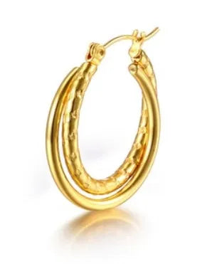 1 Piece Fashion Circle Plating 304 Stainless Steel Earrings