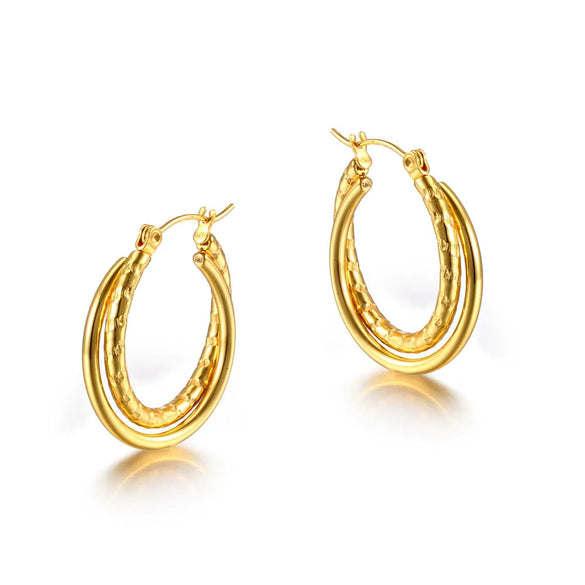 1 Piece Fashion Circle Plating 304 Stainless Steel Earrings