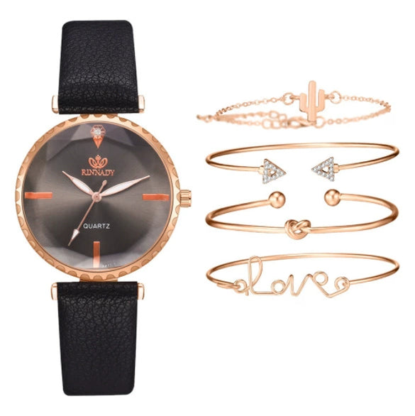 Fashion Classic Quartz Women's Watch With Pu Strap And Alloy Case Round Dial