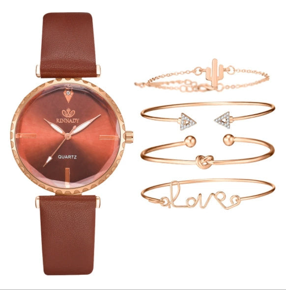 Fashion Classic Quartz Women's Watch With Pu Strap And Alloy Case Round Dial