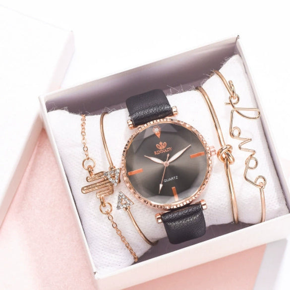 Fashion Classic Quartz Women's Watch With Pu Strap And Alloy Case Round Dial