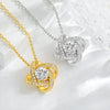 Fashion Classy Cut Out Four Leaf Clover Zircon Inlaid Silver Necklace With Electroplating Female Niche Design Double Ring