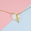 Fashion Clavicle Chain Stainless Steel Hollow Cross Pendant Geometric Design Fine Polished