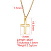 Fashion Clavicle Chain Stainless Steel Hollow Cross Pendant Geometric Design Fine Polished