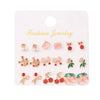 Fruit Diamond Alloy Artificial Gemstones Earrings Ear Studs