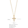 Fashion Color Zircon Unisex Cross Stainless Steel Ochain Necklace With Electroplating Jewelry Pendant