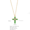 Fashion Color Zircon Unisex Cross Stainless Steel Ochain Necklace With Electroplating Jewelry Pendant