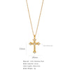 Fashion Color Zircon Unisex Cross Stainless Steel Ochain Necklace With Electroplating Jewelry Pendant