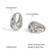 Fashion Colorful Diamond Geometric Earrings Light Luxury Stainless Steel Pvd Furnace Vacuum Real Gold Plated For Women
