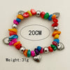 Fashion Colorful Natural Stone And Stainless Steel Ball Elastic Rope Bracelet With Irregular Gravel And Electroplating Treatment