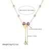 Fashion Colorful Rhinestone Bow Pearl Chain Stainless Steel Tassel Pendant Necklace Bracelet With Butterfly Dragonfly Insect Pattern Gold Plated