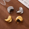 Fashion Commuter Niche Creative Water Drop Geometric Titanium Steel Earrings With Electroplating For Women