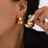 Fashion Commuter Niche Creative Water Drop Geometric Titanium Steel Earrings With Electroplating For Women